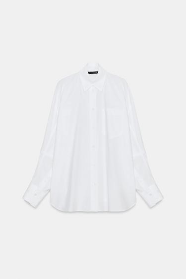 OVERSIZE РИЗА ОТ ПОПЛИН - Бял от Zara