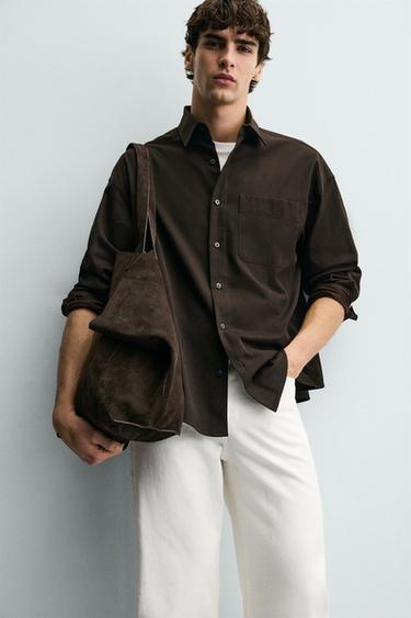 CHEMISE FLUIDE COUPE DÉCONTRACTÉE - Marron foncé de Zara - Image 5