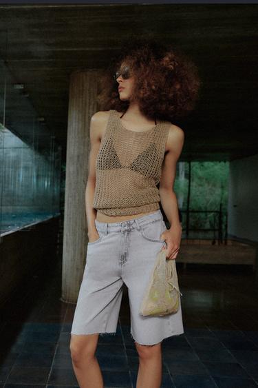 SHORT Z1975 EN DENIM TAILLE MI-HAUTE - Gris clair de Zara - Image 5