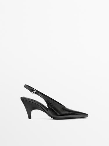 Zara Leather high-heel shoes - Black