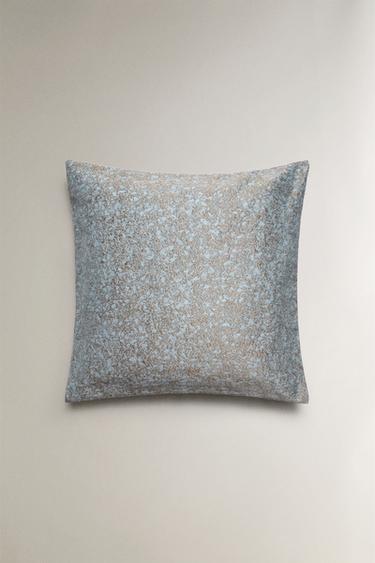 FLORAL JACQUARD CUSHION COVER - Grey / Blue by Zara - Image 0