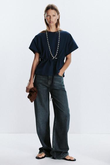 HEAVY COTTON T-SHIRT - Blue by Zara