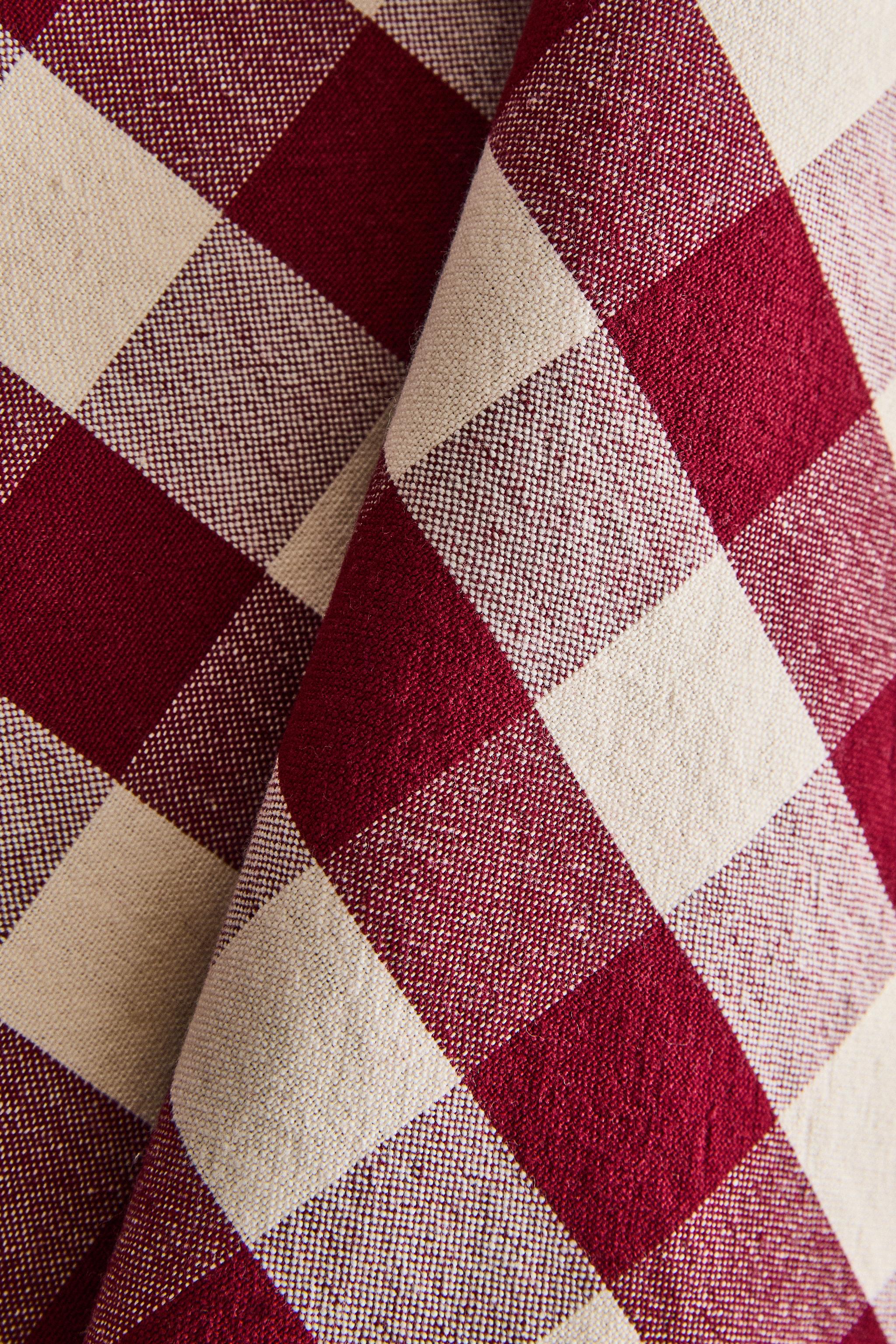 SET OF LARGE CHECK COTTON KITCHEN TOWELS (SET OF 2)