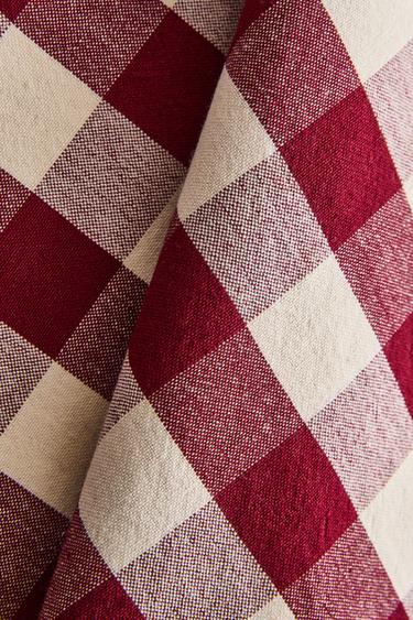 LOT TORCHONS CUISINE COTON GRANDS CARREAUX (LOT DE 2) - Bordeaux de Zara - Image 2