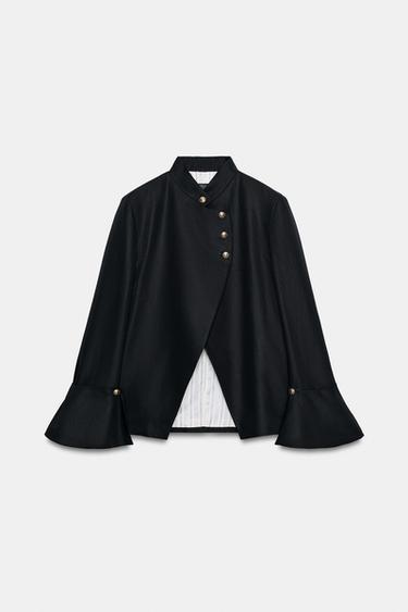 ZW COLLECTION LINEN BLEND BLAZER - Black by Zara - Image 3