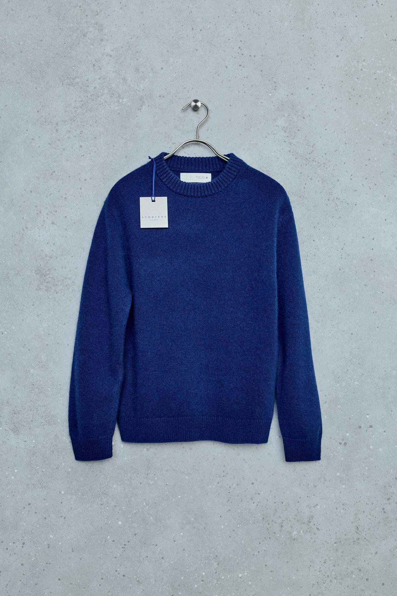 STORIESZ - 100% CASHMERE KNIT SWEATER — Bluish