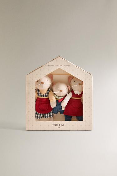 KIDS' CAT FAMILY SOFT TOY SET (SET OF 3) - Multicoloured by Zara - Image 4