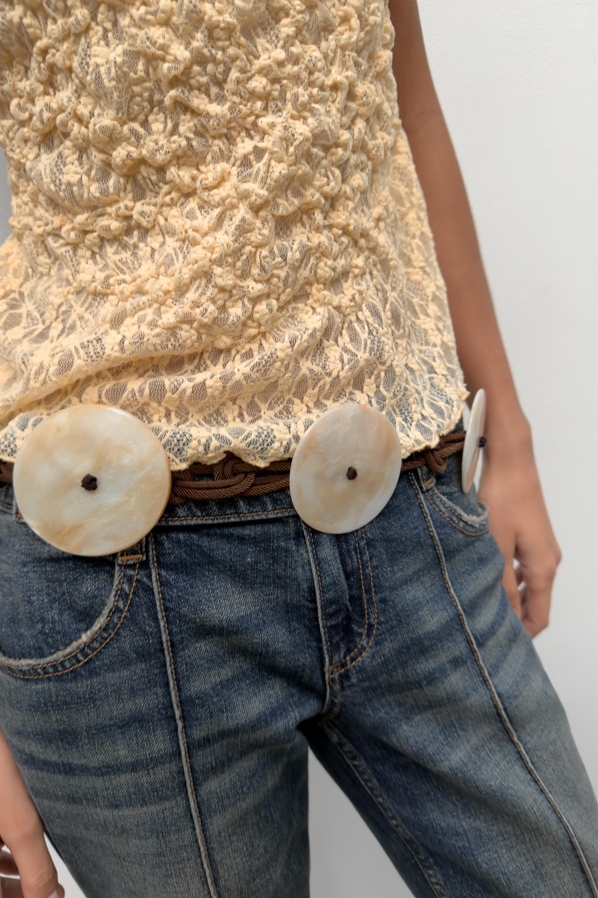 CEINTURE LACET DISQUES RÉSINE