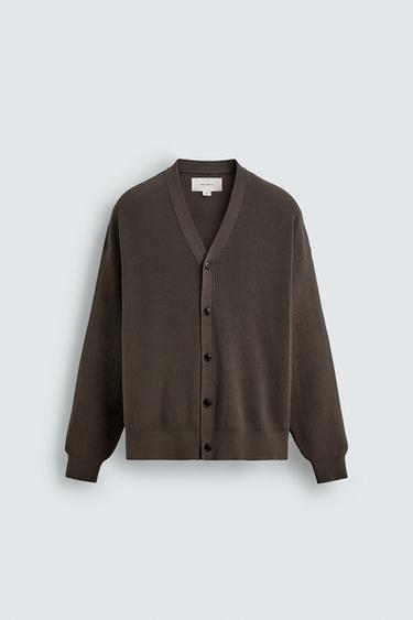 ORIGINS COTTON TEXTURED CARDIGAN - Brown by Zara