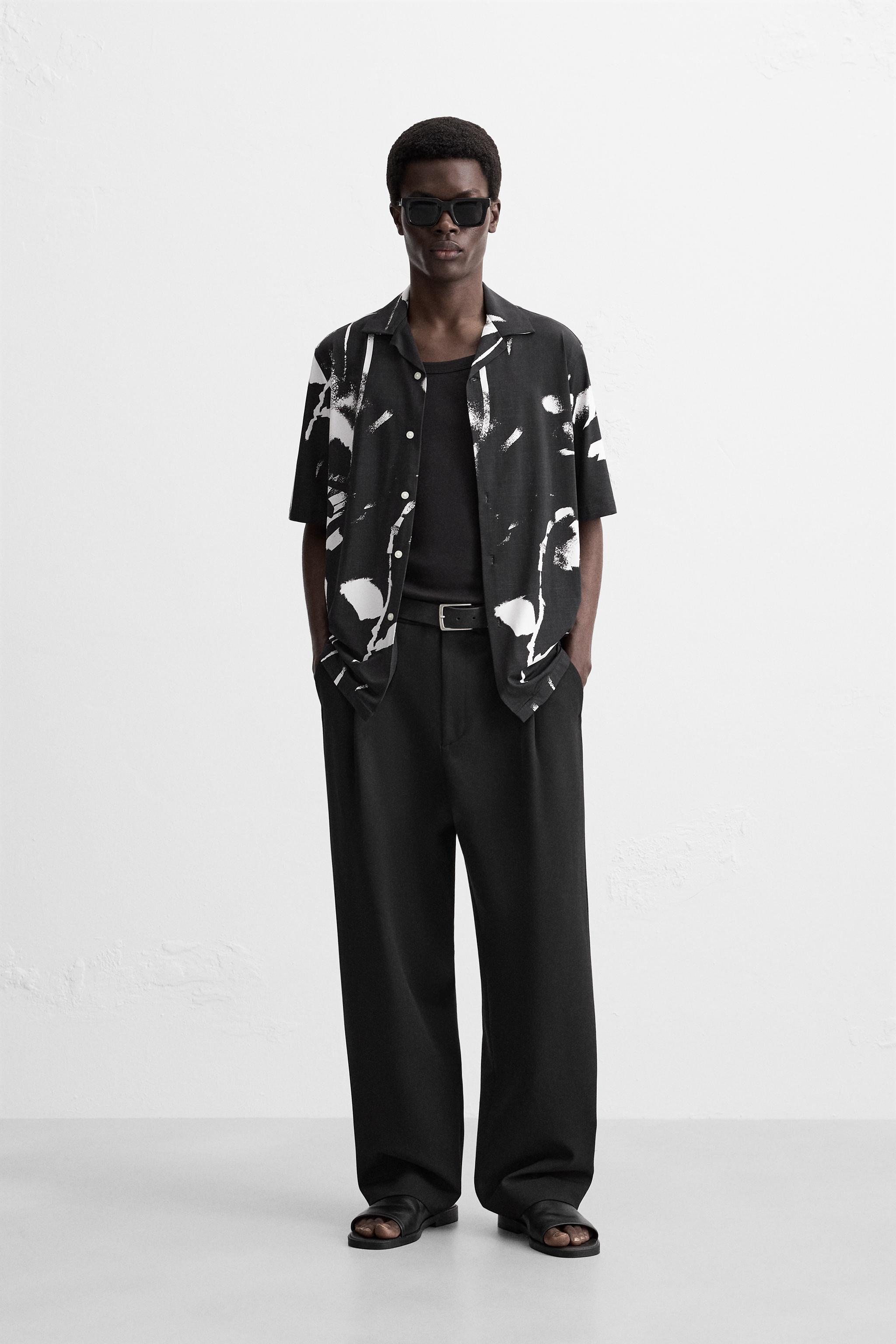 CHEMISE ÉLASTIQUE À IMPRIMÉ ABSTRAIT