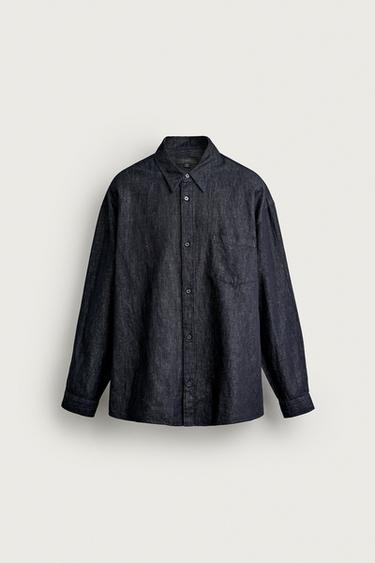 LIGHTWEIGHT RELAXED FIT DENIM SHIRT - Indigo by Zara