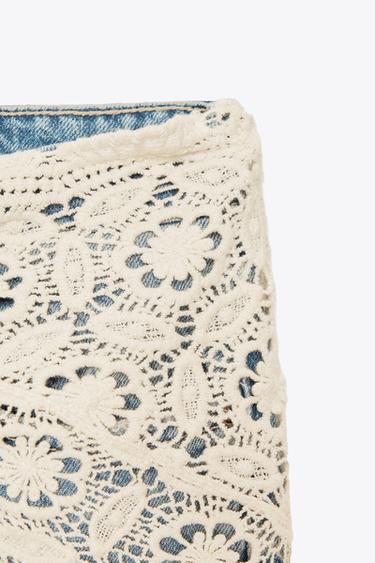 JEAN TRF LARGE TAILLE MOYENNE AVEC FOULARD - Bleu de Zara - Image 9