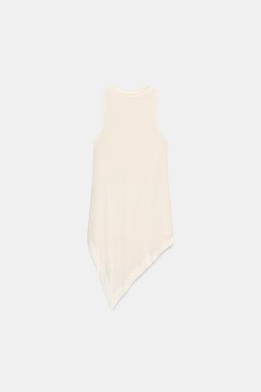 TOP EFFET DOUBLE FLUIDE - Blanc cassé de Zara - Image 3