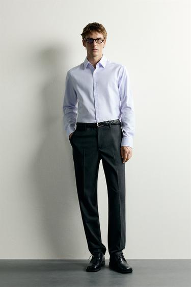 CAMISA REGULAR FIT ESTRUCTURA - Blanco de Zara - Imagen 0