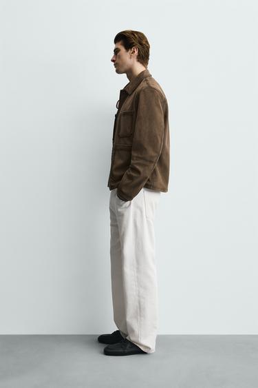 SURCHEMISE REGULAR FIT EFFET DAIM - Marron clair de Zara - Image 3