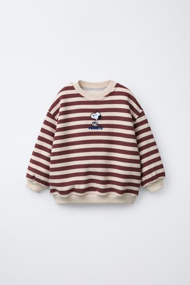 SUDADERA RAYAS SNOOPY PEANUTS™ - Marrón / Crudo de Zara - Imagen 0