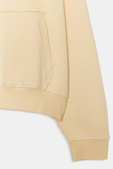 SWEAT À CAPUCHE EFFET DÉLAVÉ - Jaune de Zara - Image 7