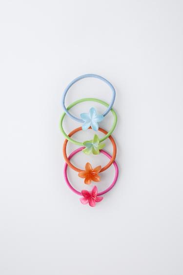 PACK CUATRO GOMAS FLORES - Multicolor de Zara