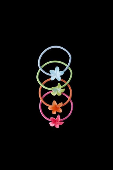 Zara FOUR-PACK OF FLOWER HAIR TIES - Multicolored - Image 0
