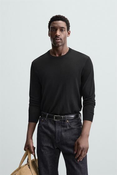 JERSEY LANA MERCERIZADA - Negro de Zara