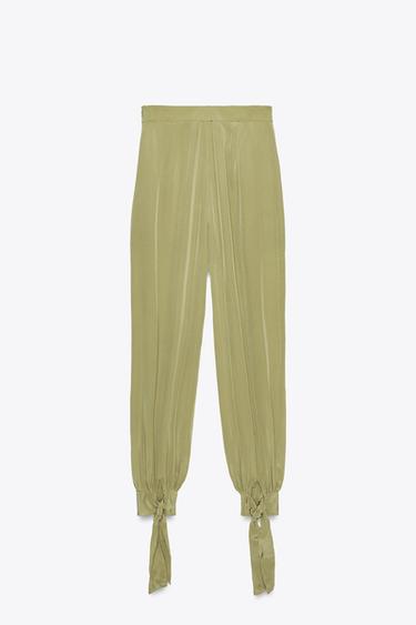 PANTALON BOUFFANT BAS POIGNETS - Kaki clair de Zara - Image 6