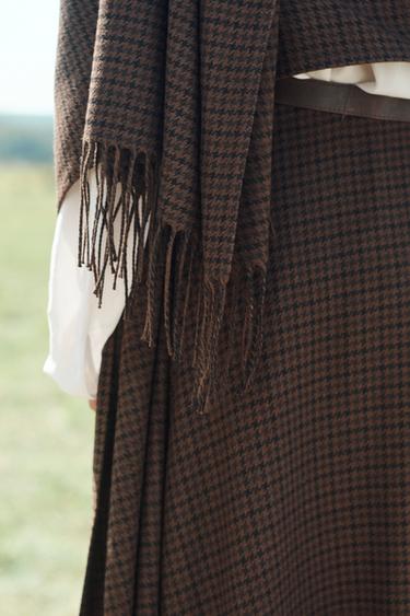 JUPE À BAS ASYMÉTRIQUE À FRANGES ÉDITION LIMITÉE - Marron de Zara - Image 4