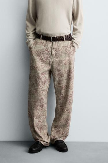 CALÇA RELAXED FIT ESTAMPADA ABSTRATA - estamp-2 da Zara
