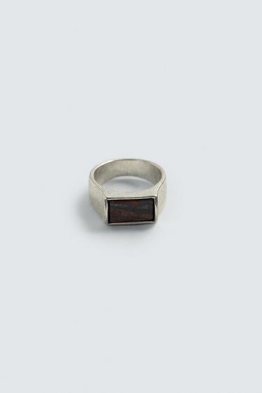 STONE SIGNET RING - Silver by Zara - Image 4
