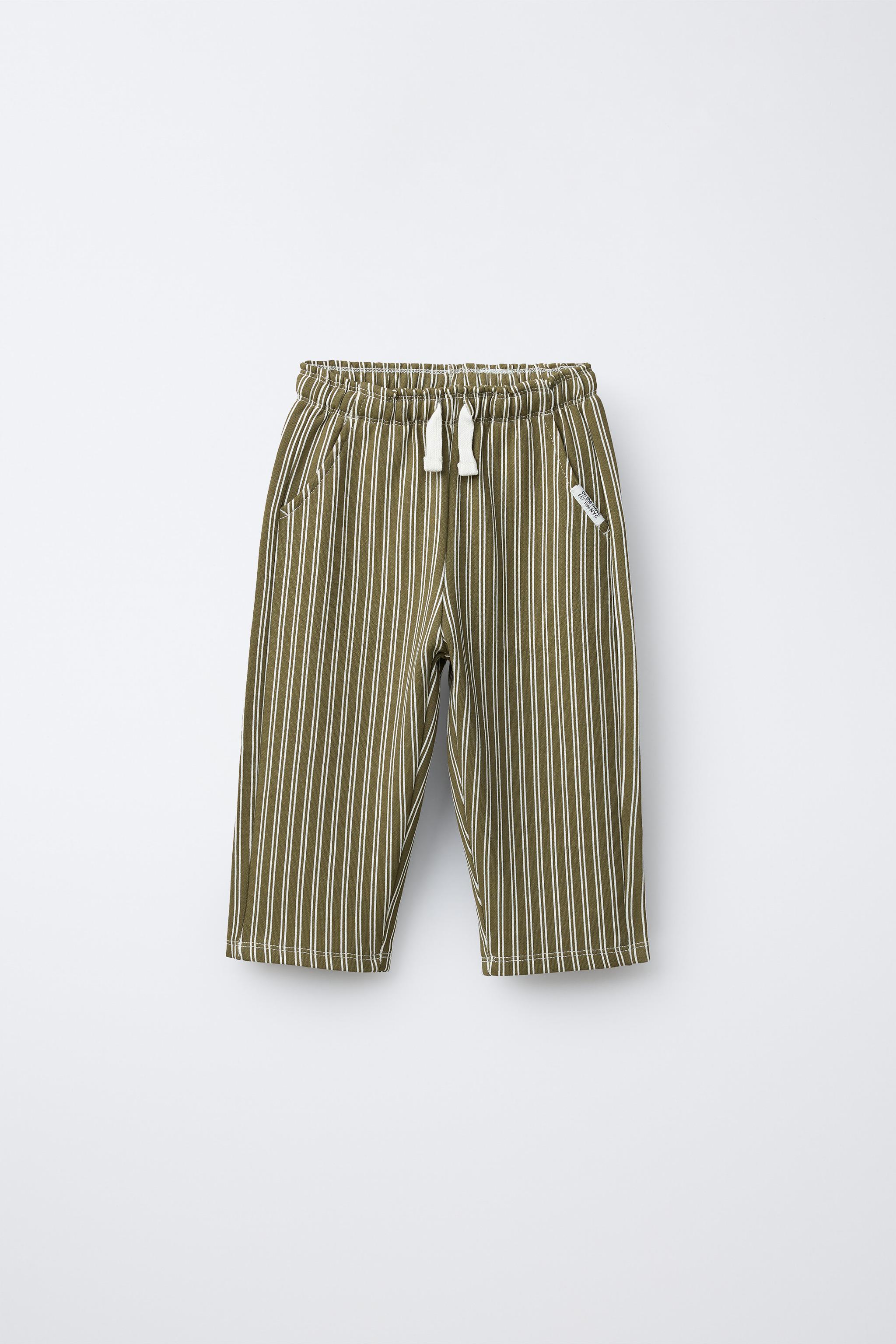 PANTALON EN MOLLETON À RAYURES
