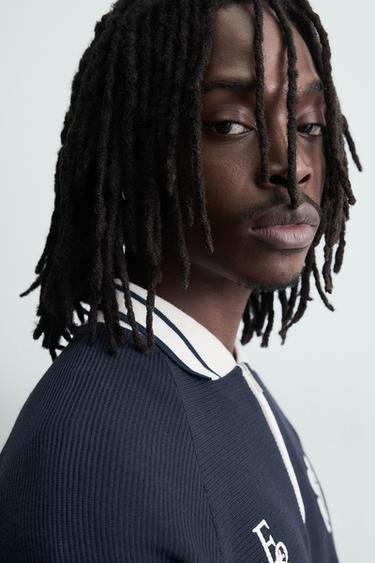 POLO IMPRIMÉS. CONTRASTE - Bleu marine de Zara - Image 5