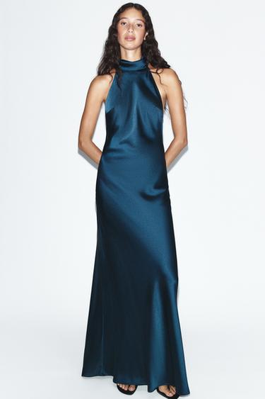 VESTIDO LARGO LAZADA - Marino de Zara