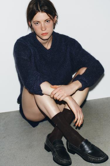 PLAIN SOCKS WITH DACHSHUND EMBROIDERY - Brown by Zara - Image 1