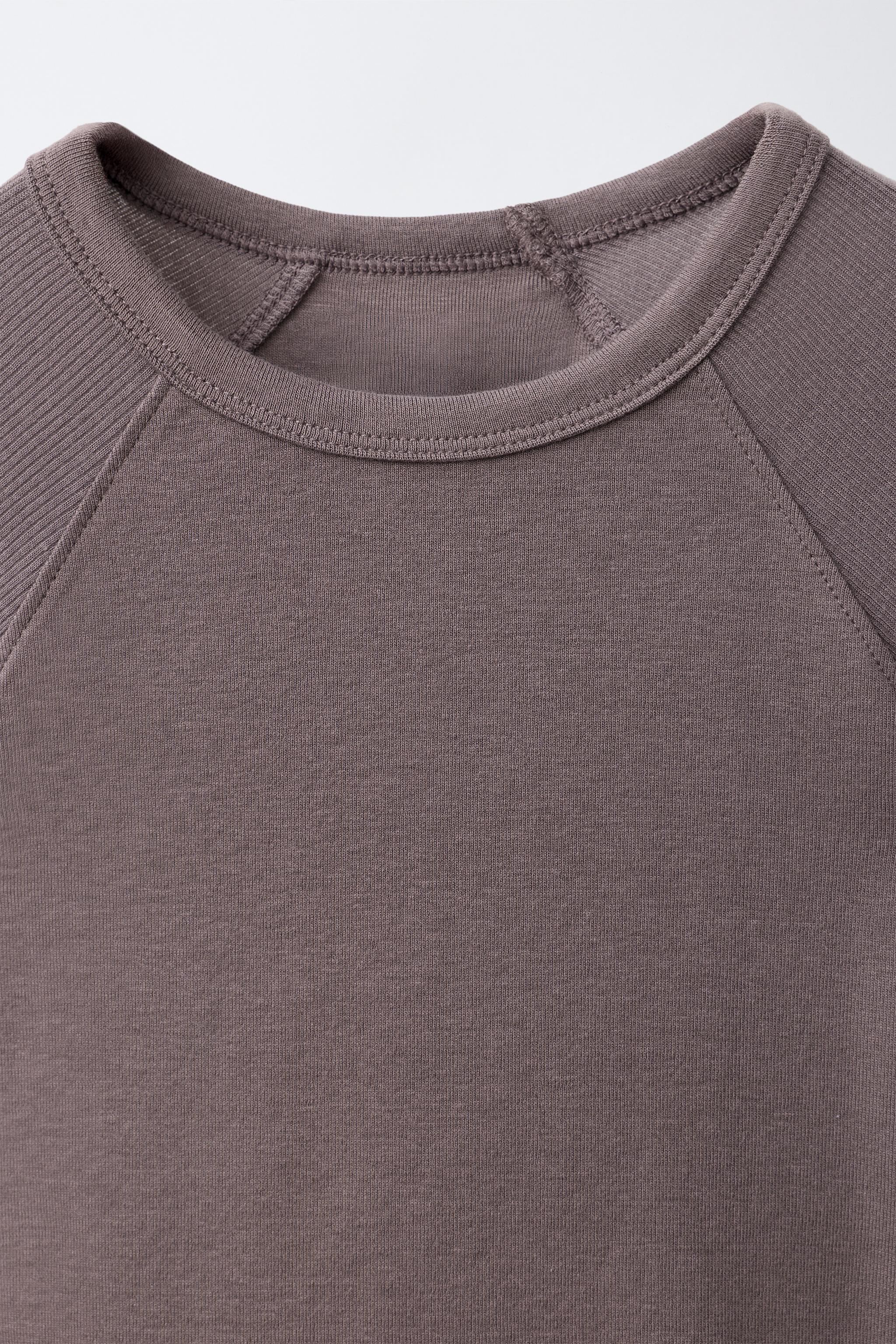 Детские футболки Zara COTTON AND MODAL PLAIN T-SHIRT — фото 3