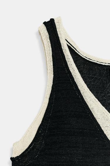 TOP EN MAILLE BIMATIÈRE - Noir de Zara - Image 8