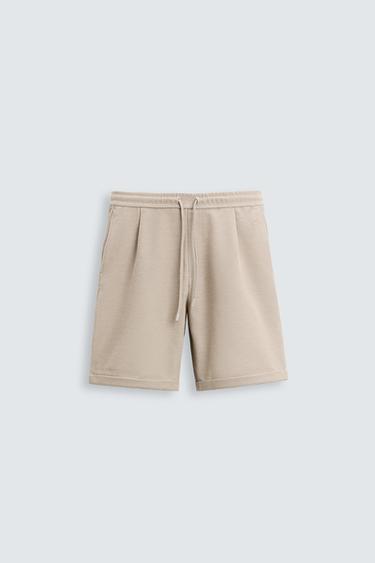 Zara STRETCH SHORTS - Sand