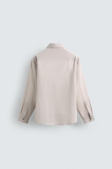 STRIPED SHIRT WITH CONTRAST TIE DETAIL - Sand by Zara - Image 8