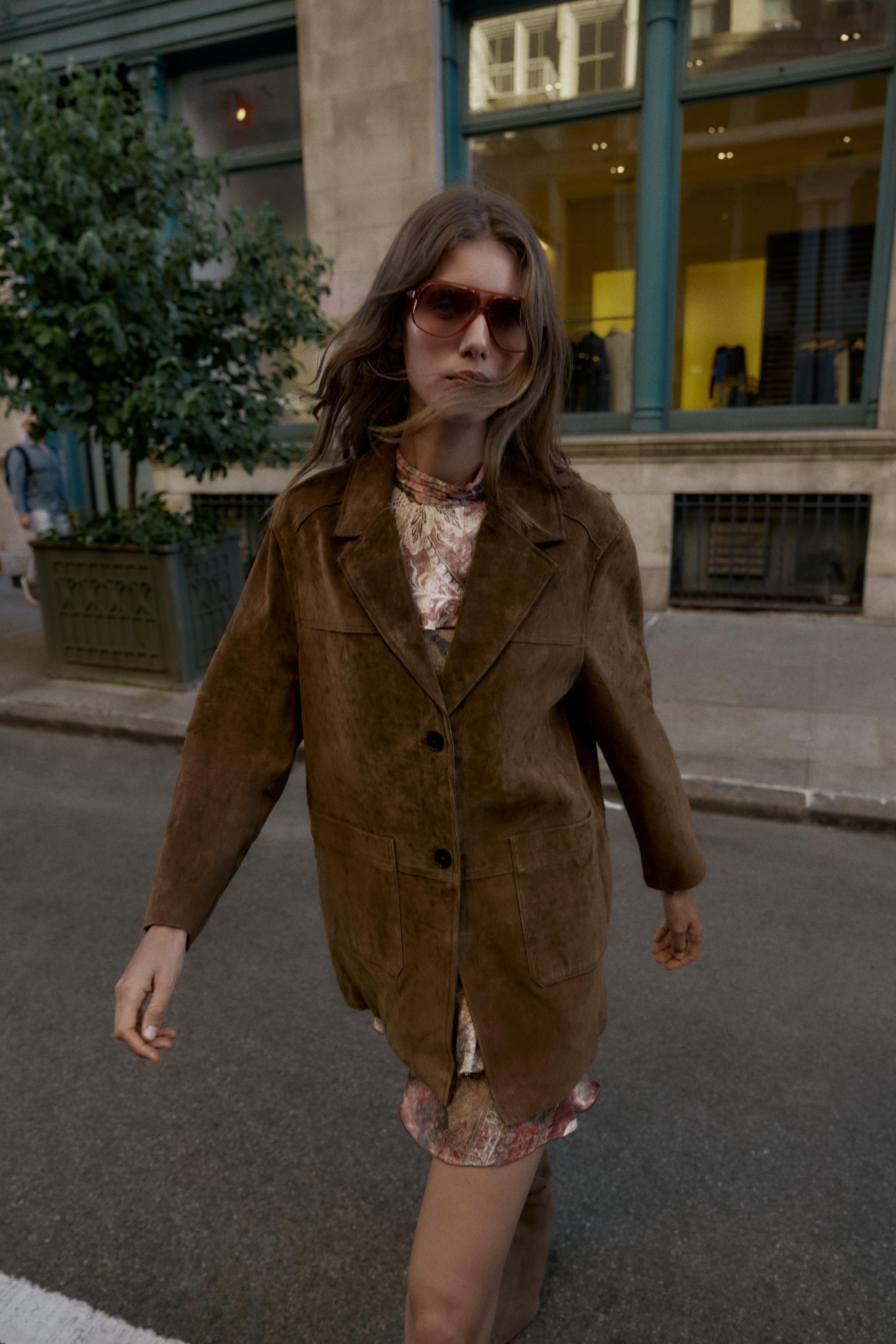 100% LEATHER LONG JACKET - whiskey | ZARA Canada