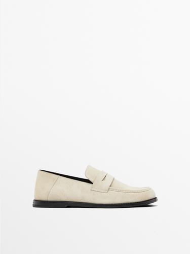 Mocasín serraje - Blanco de Zara - Imagen 0