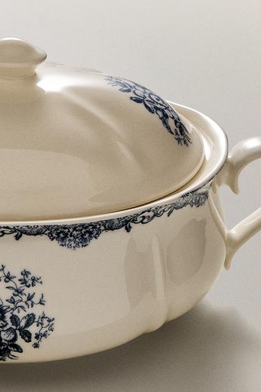 SOUPIÈRE FAÏENCE IMPRIMÉ FLEURS - Bleu de Zara - Image 5