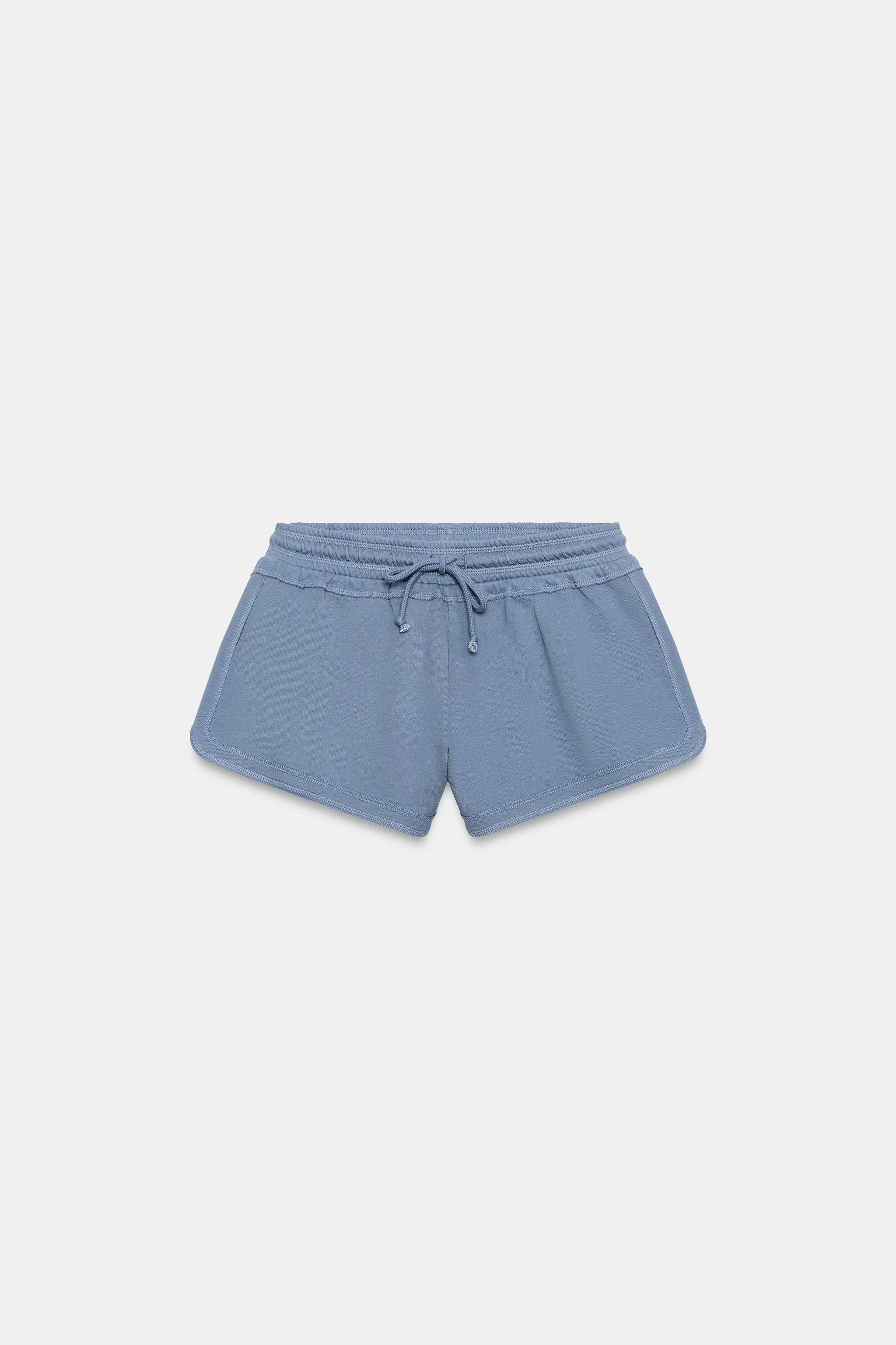 WASHED EFFECT DRAWSTRING SHORTS