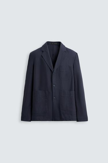 SOBRECAMISA ESTRUCTURA ESPIGA - Azul de Zara