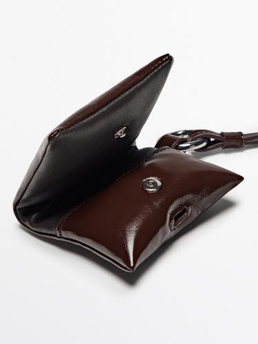 Zara Quilted nappa airpods case - Brown - Image 0