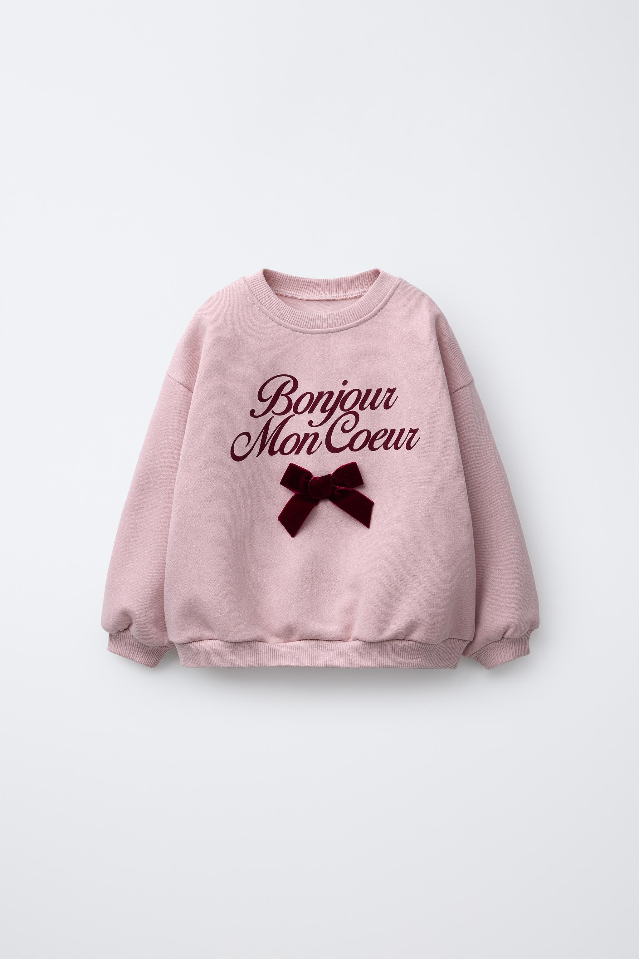 VELVET BOW SWEATSHIRT - Dusty pink | ZARA United States