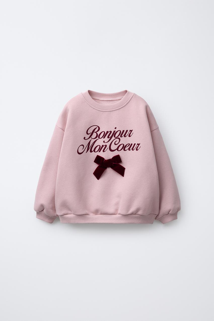 VELVET BOW SWEATSHIRT