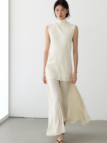 Zara Matching knit midi dress - Ecru