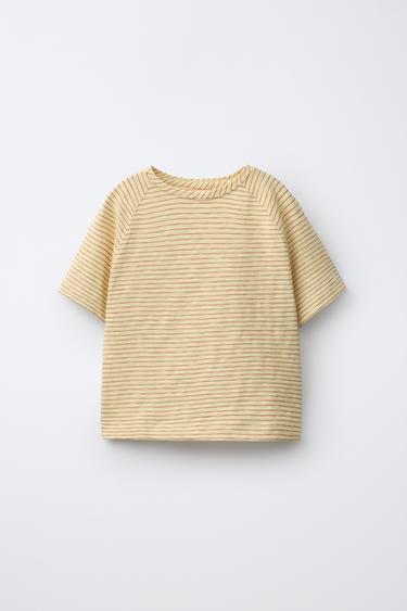 STRIPED RAGLAN SLEEVE T-SHIRT - Yellow by Zara