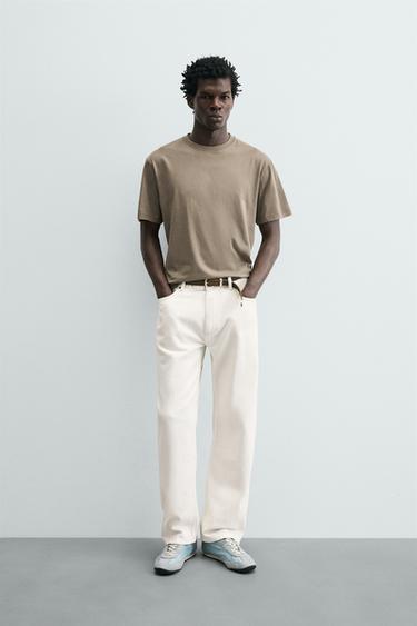 Zaras T-SHIRT MEDIUM WEIGHT REGULAR FIT ORIGINS - Gråprickig - Bild 0