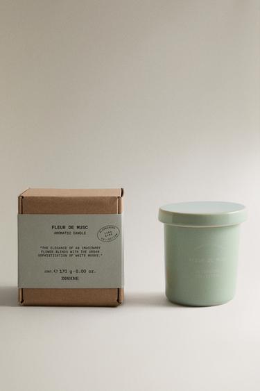 Zara (170 G) FLEUR DE MUSC SCENTED CANDLE - Mid-yellow