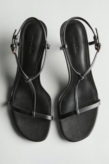 Sandale à brides talon midi - Noir de Zara - Image 0