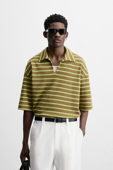 STRIPED RELAXED FIT POLO SHIRT - Multicoloured by Zara